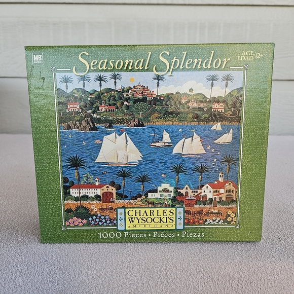 MB Puzzle Charles Wysocki Seasonal Splendor Old California 1000 PC Americana - Picture 1 of 11